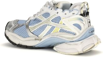 Balenciaga Womens Runner Mesh Sneakers Blue-Yellow-White Upper Polyurethane Trainers Blue/yellow/white
