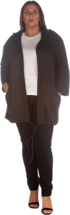 Top Fashion18 Womens Plus Sequin Angel Wings Back Baggy Shacket Oversized Hoodie Cardigan Jacket Size 14-28 Black