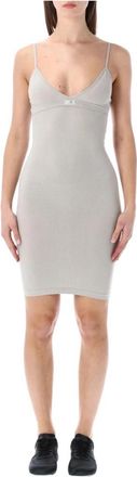 Maison Margiela Ribbed Knit Camisole Dress - Dames - Kleedjes - Grijs - S/M - Kleedjes
