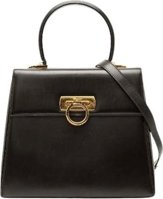 Ferragamo Pre-owned Handbags, female, Brown, Size: ONE SIZE Pre-owned Leather Handbag