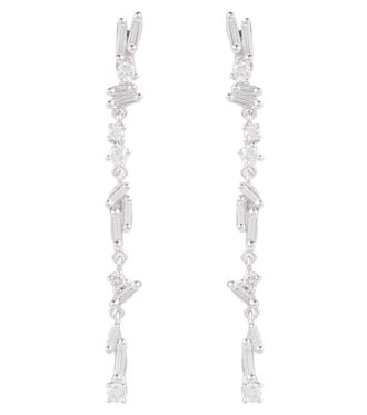 Suzanne Kalan Orecchini pendenti Classic in oro bianco 18kt con diamanti