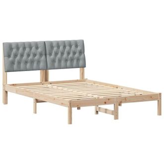 vidaXL Estructura De Cama Con Cabecera Tapizada Marr&oacute;n 160 X 200 Cm Vidaxl