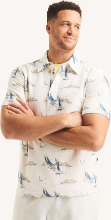 Nautica Mens Big & Tall Classic Fit Printed Polo