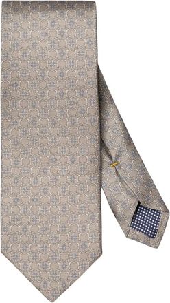 Eton Accessoires, Heren, Beige, ONE Size, Zijden stropdas met kettingprint
