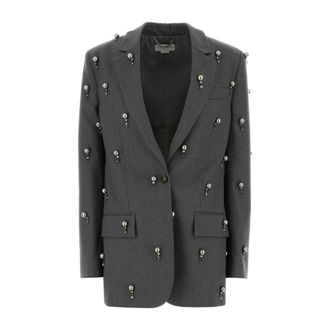 Stella McCartney Flannel Sb Jacket Emb - female - Stella McCartney - Blazers - Gray - XS - Jackets