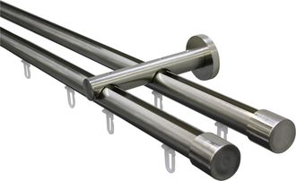 Gardinia Gardinenstange »Set Isa 2-Lauf mit Innenlauf II Ø 20 mm« 1 läufig-läufig Fixmass 2-Lauf