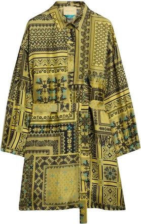 Momoni Kleedjes, Dames, Geel, S, Shirt Kleedjes