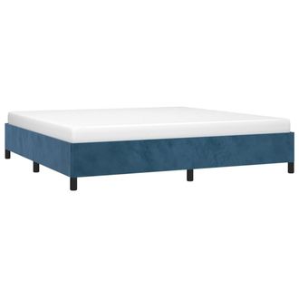 vidaXL Estructura Cama Sin Colch&oacute;n Terciopelo Azul Oscuro 200x200 Cm Vidaxl
