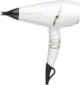 Remington Asciugacapelli Remington Supercare Pro 2200 AC da 2200 W, Nero e Bianco, Tecnologia Avanzata per Cura e Styling dei Capelli