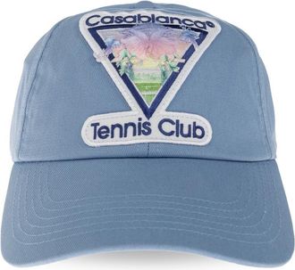 Casablanca Tennis Club Baseball Cap - unisex - Petten - Blauw - ONE Size - Katoen - Accessoires
