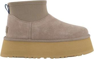 UGG Classic Mini Dipper Laarzen Smoke Plume - Dames - Winterlaarzen - Bruin - 41 EU - Polyester - Schoenen