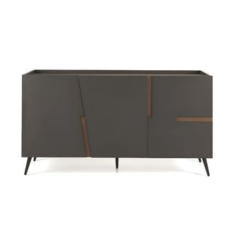 MondoViro Aparador de 3 puertas, gris y marr&oacute;n, 160x50 cm, h80 cm