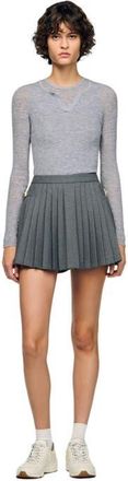 Sandro Wool layered effect sweater in Grey at Nordstrom, Size X-Small