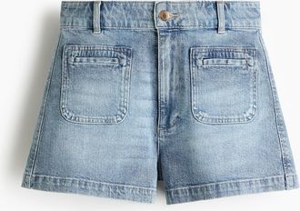 H&M Jeansshorts mit hohem Bund - Helles Denimblau