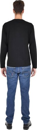 low brand Mens Crewneck Long Sleeve T-Shirt Black Wool T-Shirts And Polos