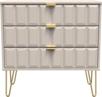 Welcome Furniture Hanover Ready Assembled 3 Drawer Chest in Kashmir Matt - Welcome Furniture | TJ Hughes