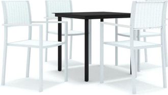 vidaXL Juego De Comedor De Jard&iacute;n De 5 Piezas Blanco Vidaxl