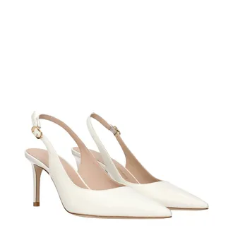 Stuart Weitzman Leather Slingback Pump - Beige