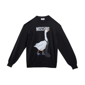 Moschino Sweatshirts, male, Black, Size: XL Maglia Oca