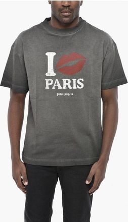 Palm Angels Cotton Crew Neck T-Shirt I LOVE PARIS size Xxl