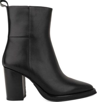 Sergio Moretti Black Low Heel Minimalist Leather Ankle Boots
