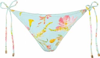 PQ Swim Womens Embroidered Lettuce Edge Full Bikini Bottom In Petal Pink