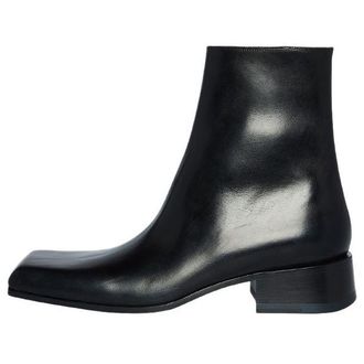Balenciaga Square Toe Ankle Boots Black Leather 678108WBC301000