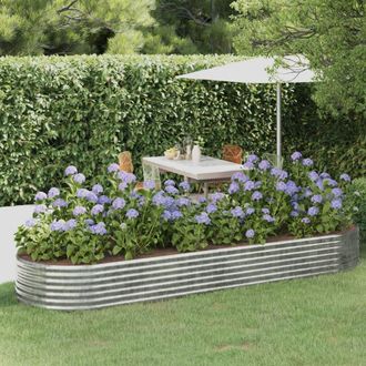vidaXL Jardinera Arriate Acero Galvanizado Plata 322x100x36 Cm Vidaxl