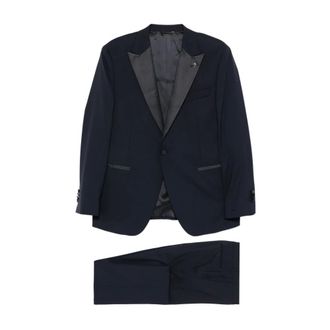 Manuel Ritz Single Breasted Suits, male, Blue, Size: 4XL Single Breasted Suit