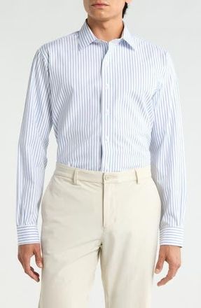 Brooks Brothers Regular Fit Non-Iron Stripe Button-Down Shirt in White Shadow Stripe at Nordstrom Rack, Size 16.5 - 32