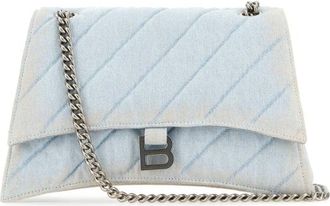 Balenciaga Light-blue Denim Crush M Shoulder Bag