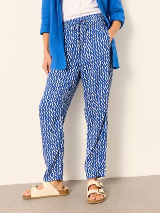 Fat Face FatFace Blue Wave Tapered Trousers
