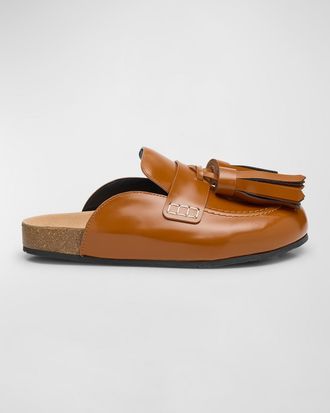 J.W.Anderson Men & apos;s Oversized Leather Tassel Mule Loafers