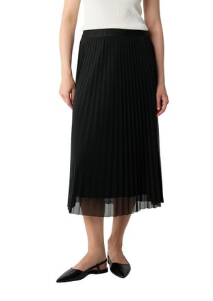 Comma Meshrock COMMA, Damen, Gr. 46, schwarz, Web, Obermaterial: 100% Polyester, unifarben, regular fit kniebedeckend, R&ouml;cke Meshrock, mit Logodetail