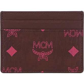 MCM Aren Card Case in Visetos in Cinnamon at Nordstrom