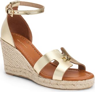 Bruno Magli Dina Ankle Strap Wedge Sandal in Platino at Nordstrom, Size 11