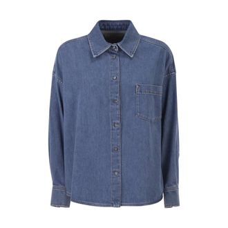 Max Mara Overhemden, Dames, Blauw, S, Katoen, Oversized Shirt