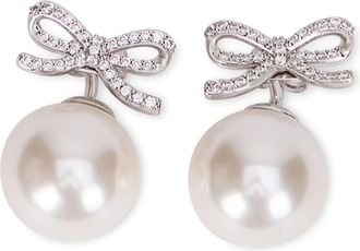 Self Portrait Knop-oorbellen met Kristallen - Dames - Oorbellen - Wit - ONE Size - Accessoires