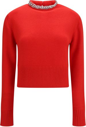 Pinko Womens Wool Sweater Berlino Hibiscus Red (ovis Aries)