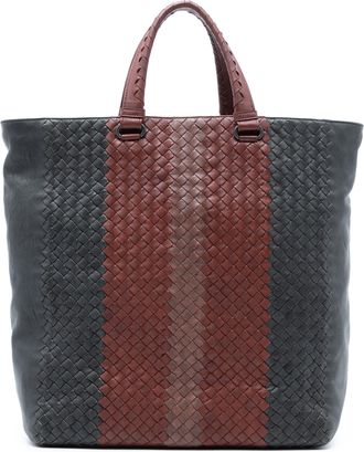 Bottega Veneta Grey Tricolor Nappa Intrecciato Convertible Tote