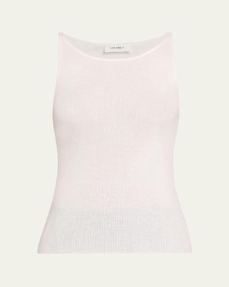 Lisa Yang Lynette Cashmere Rib Scoop-Neck Tank Top