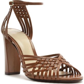 Alexandre Birman Lilian Woven Ankle Strap Sandal in Espresso at Nordstrom, Size 11.5
