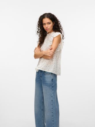 Vero Moda VMTRINE SL LACE TOP WVN NOOS Baumwolle