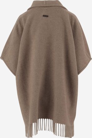 Ferragamo Womens Cape Cashmere Natural Capes Jacket