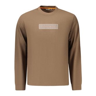 Napapijri Box Logo Long Sleeve T-Shirt - Heren - Tops - Bruin - Maat: XL Katoen