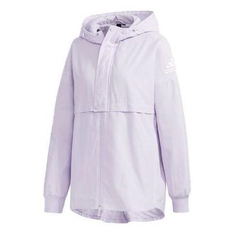 adidas (WMNS) adidas Wb Logo Printing Hooded Jacket Purple FM9258