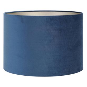 Light & Living Pantalla De L&aacute;mpara - Velours - Azul - Textil - - Light&living