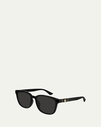 Gucci Mens Square Solid Injection Sunglasses