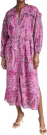 Cleobella Ellen Ankle Dress In Caymen Paisley Pink