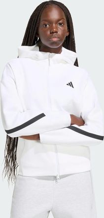 adidas Z.N.E. - Felpa con cappuccio e zip bianca-Bianco